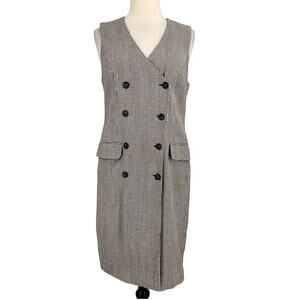 Vintage Talbots Wool Blend Double Breasted Pencil Dress Houndstooth Size 4